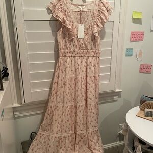 LoveShackFancy Pink Floral Dress